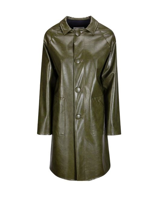 MM6 by Maison Margiela Green Single-Breasted Long-Sleeved Coat