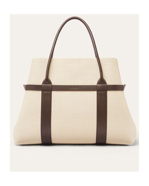 Loro Piana Natural Ghiera Shopper Large Handbag