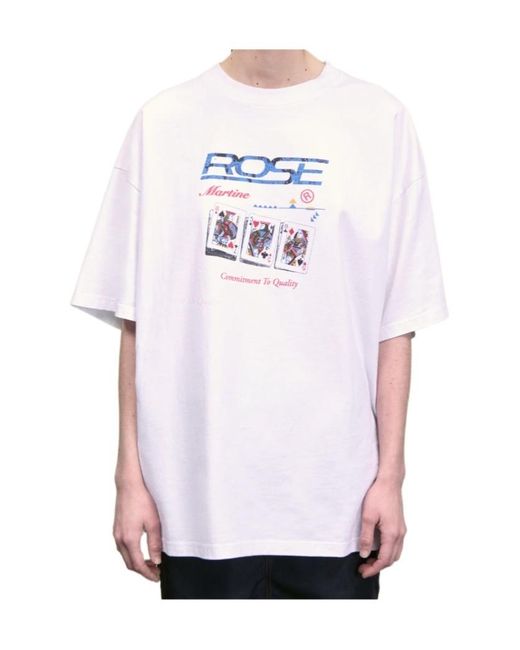 Martine Rose White Logo Printed Oversize T-Shirt for men