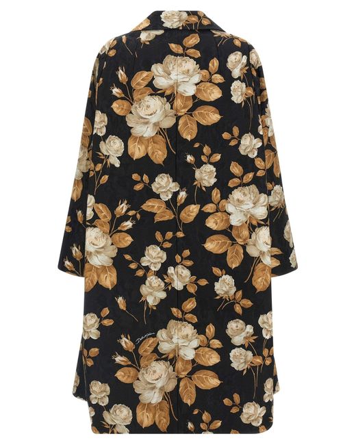 Dolce & Gabbana Black Brocade Coat