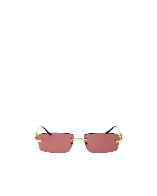 Cartier Pink Rectangular Frame Sunglasses for men