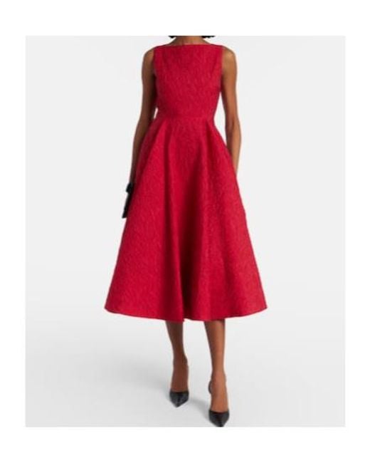 Roksanda Red Tera Cloqué Midi Dress