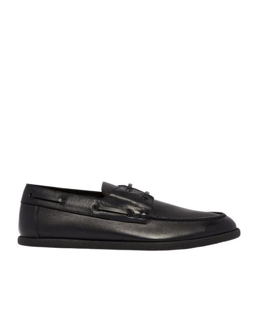 The Row Black Novus Boat Shoes for men