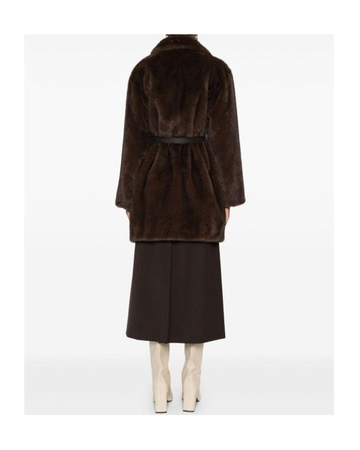 P.A.R.O.S.H. Brown Belted Lapel Coat