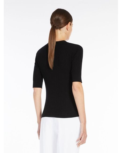Max Mara Black Silk Blend Sweater