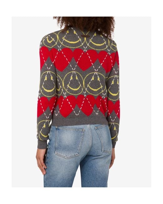 Moschino Red Smiley Pullover