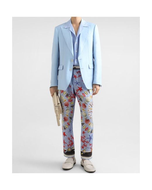 Dolce & Gabbana Blue Sicilia Single-Breasted Jacket for men
