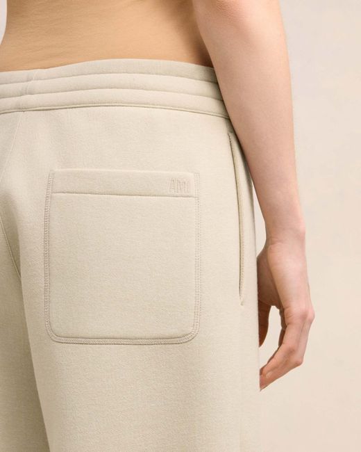 AMI Natural High-Waisted Pleated Pants