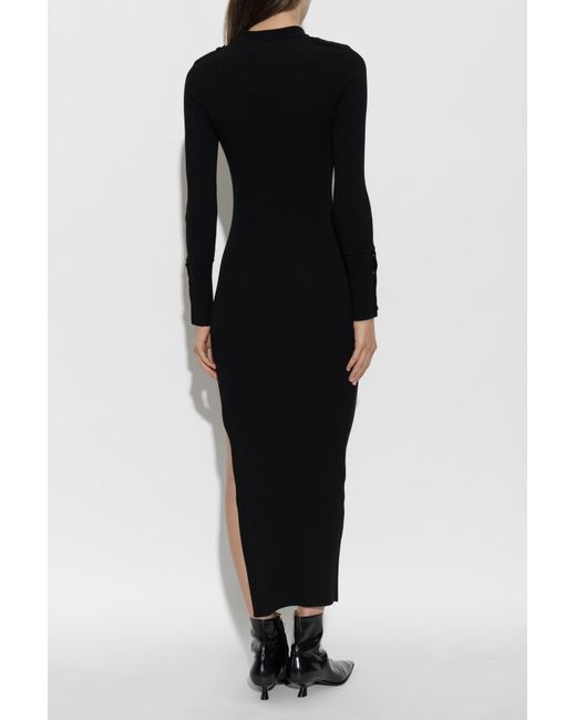 Courreges Black Long-Sleeved Dress
