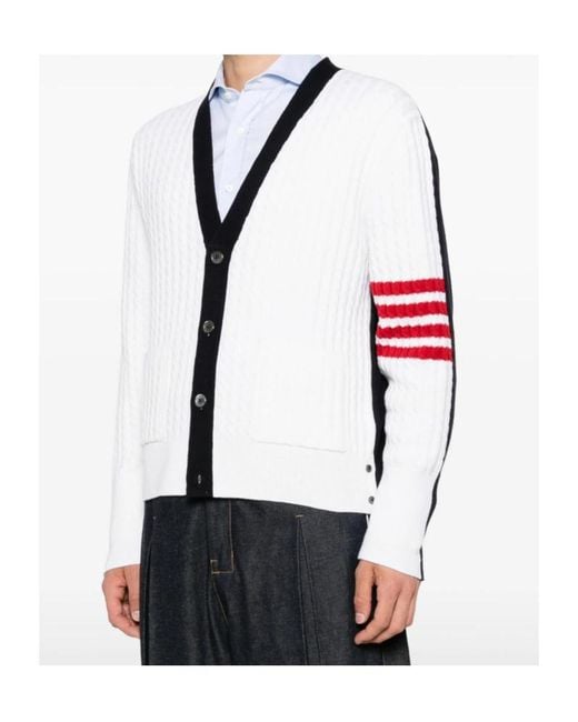 Thom Browne Black Long-Sleeve Single-Breasted Cardigan for men