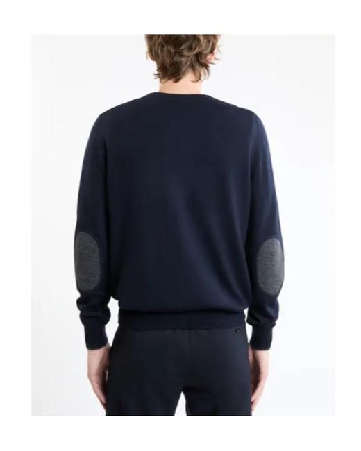 Fay Blue Round-Neck Crewneck Jumper for men