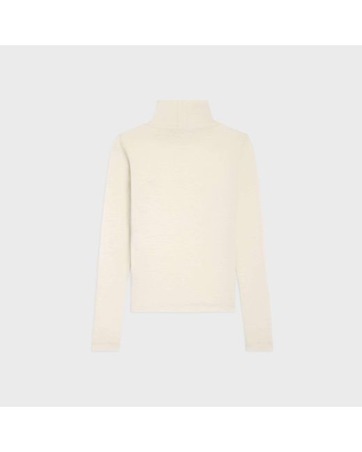 Céline White Turtleneck Top