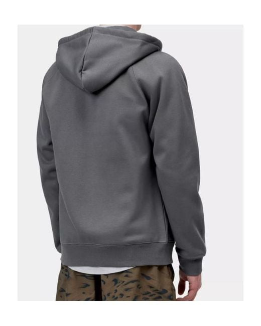 Carhartt Gray Hooded Chase Zip-Up Hoodie for men