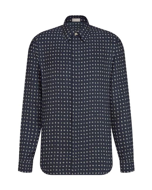 Dior Blue Shirt With Monsieur Motif for men