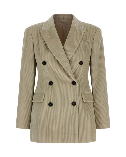 Brunello Cucinelli Natural Velvet Blazer