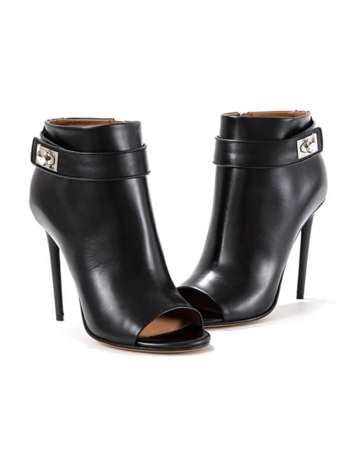 Givenchy Black Open-Toed Ankle Boots