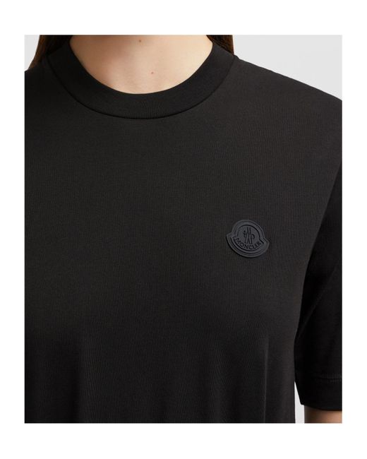 Moncler Black Crewneck Short-Sleeve Dress