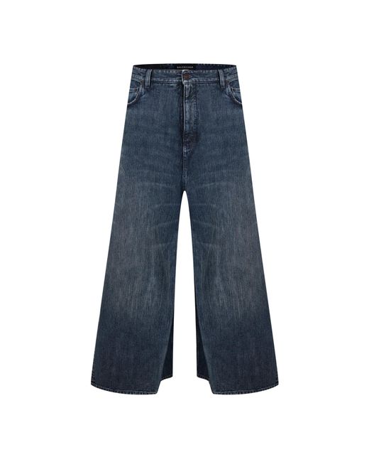 Balenciaga Blue Wide-Leg Jeans for men