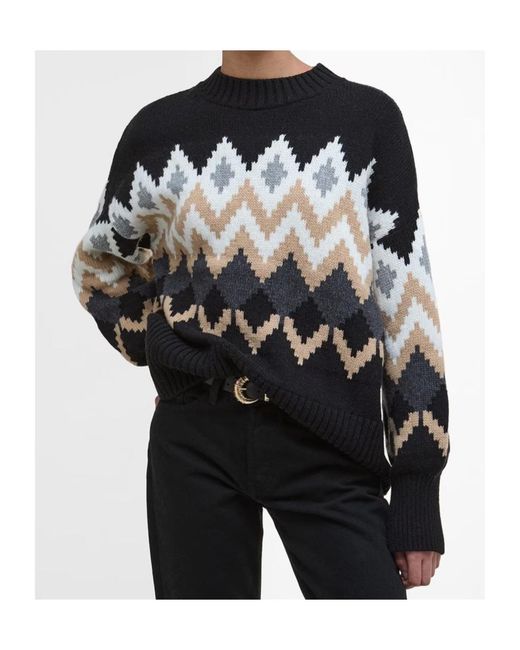 Barbour Black Cecilia Fair Isle Jumper