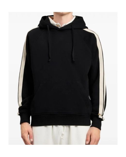 Palm Angels Black Back Curved Logo Track Hoodie for men