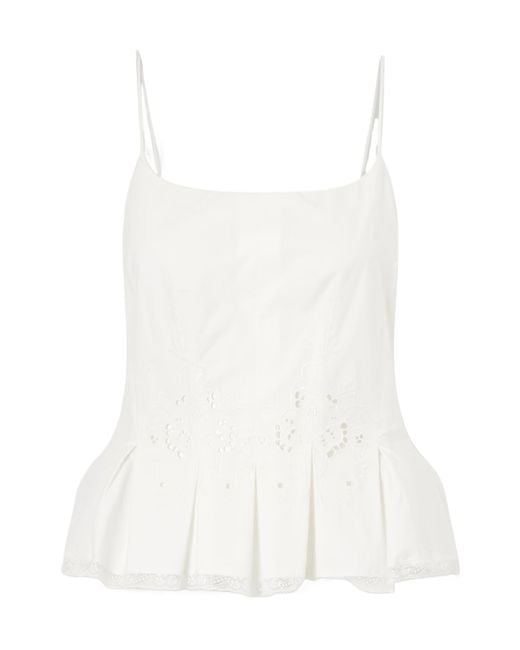 Magda Butrym White Crocheted Cotton Corset Top