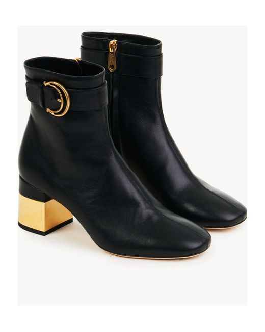 Chloé Black Chloé Alizè Zip Detailed Ankle Boots