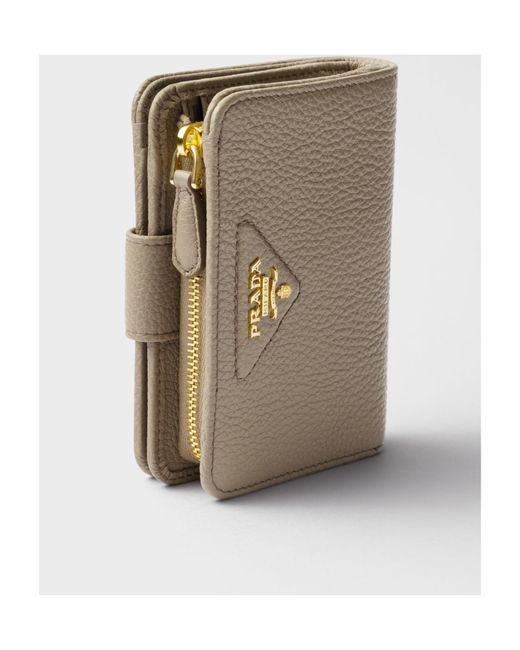 Prada Gray Small Leather Wallet