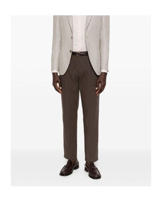 Herno Gray Elasticated-Waistband Tailored Trousers for men