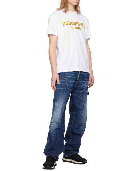 DSquared² Black Icon Logo Printed Low-Top Sneakers for men