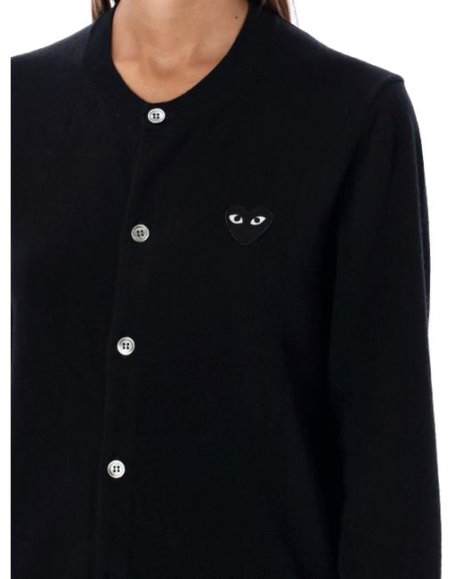 COMME DES GARÇONS PLAY Blue Comme Des Garçons Play Heart Patch Crewneck Cardigan for men