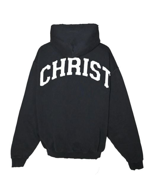 Vetements Blue Jesus Christ Zip Up Hoodie for men