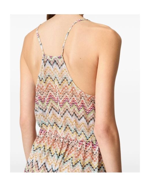 Missoni Natural Zigzag-Pattern Maxi Beach Dress