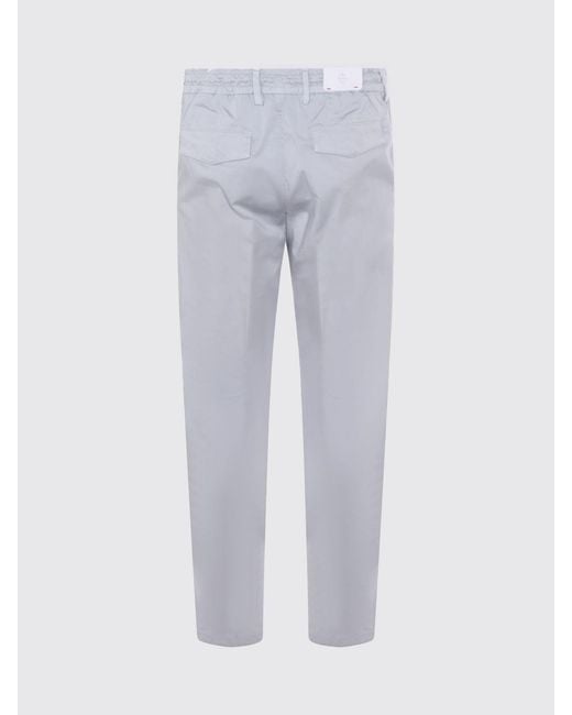 Eleventy Gray Straight-Leg Drawstring Trousers for men