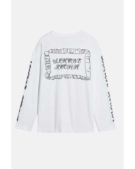 Simone Rocha White Pillowcase Print Long-Sleeve T-Shirt