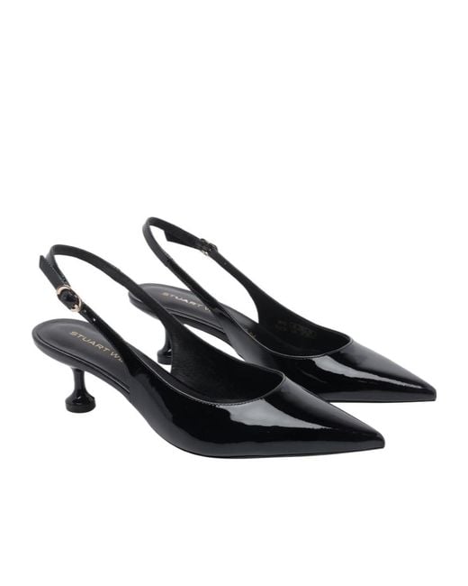 Stuart Weitzman Black Stuartini 50 Slingback Pumps