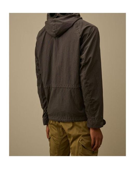 C P Company Brown Goggle Hooded Jacket for men