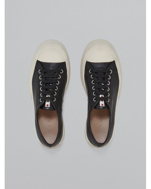 Marni Black Logo Patch Lace-Up Sneakers for men