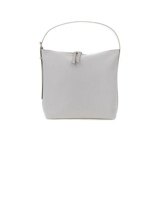 A.P.C. Gray Leather Shoulder Bag