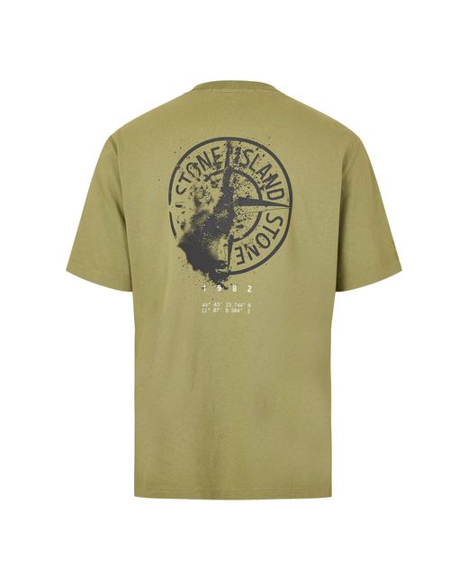 Stone Island Green Short Sleeve T-Shirt for men