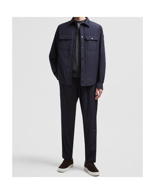 Moncler Blue Oustalous Down Shacket for men