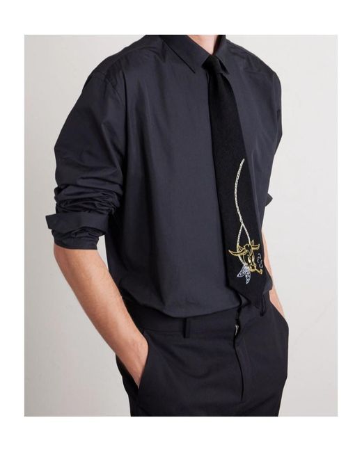 Enfants Riches Deprimes Black Embroidered Tie for men