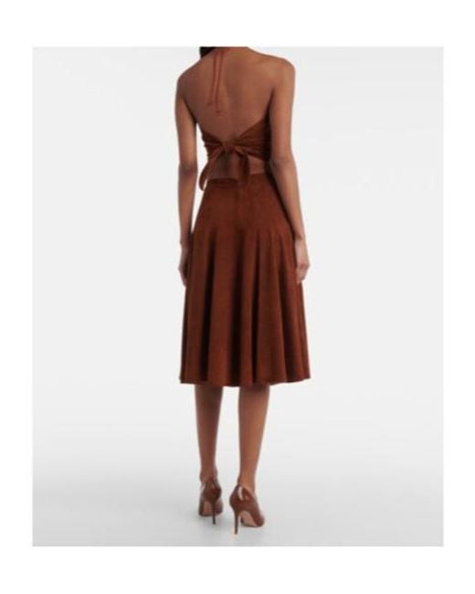 Stouls Brown Sabrina Suede Midi Skirt