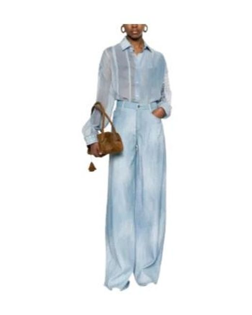 Ermanno Scervino Blue Wide-Leg Trousers
