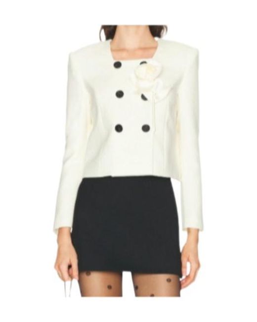 Self-Portrait White Square Neck Coat