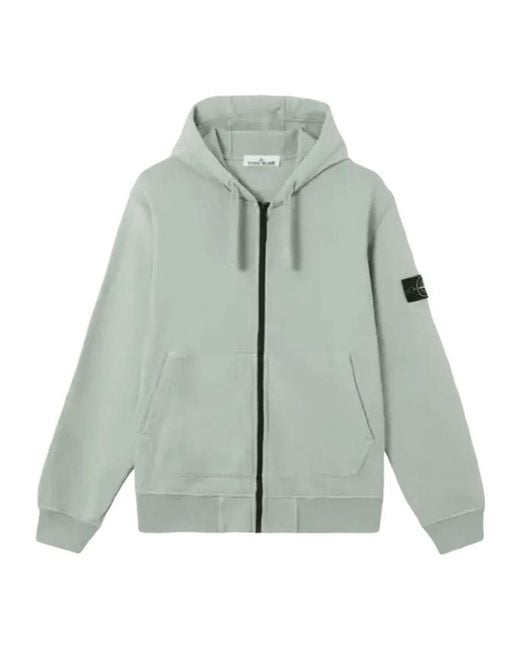 Stone Island Green Zip-Up Hoodie for men