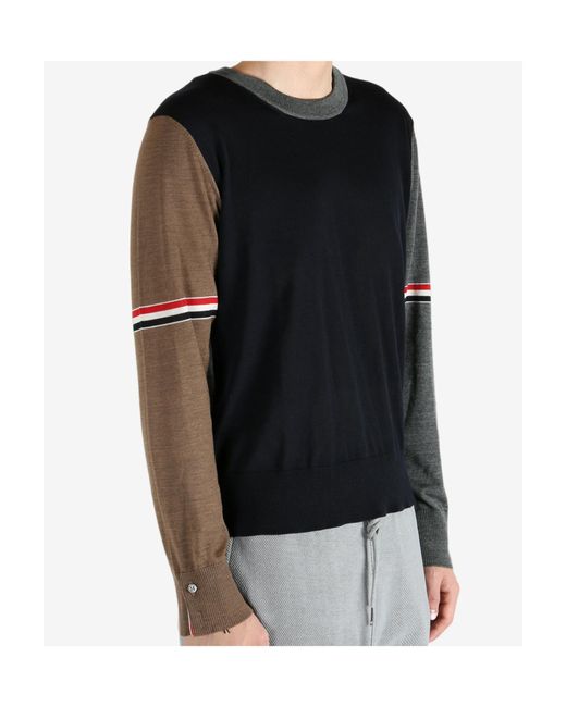 Thom Browne Black Knitted Jumper for men