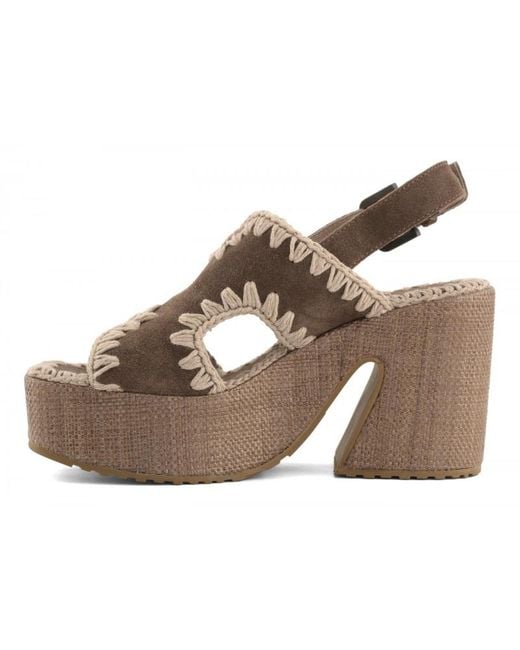 Mou Multicolor Crochet-Trim Leather Sandals