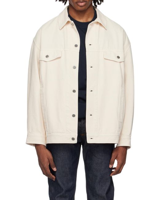 A.P.C. Natural Elvis Buttoned Denim Jacket for men