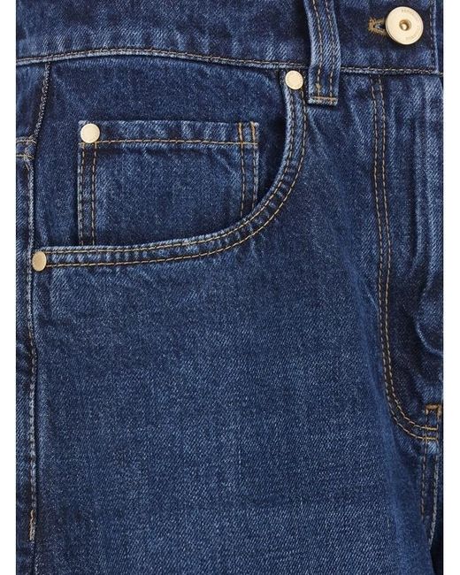 Brunello Cucinelli Blue Mid-Waisted Wide-Leg Jeans