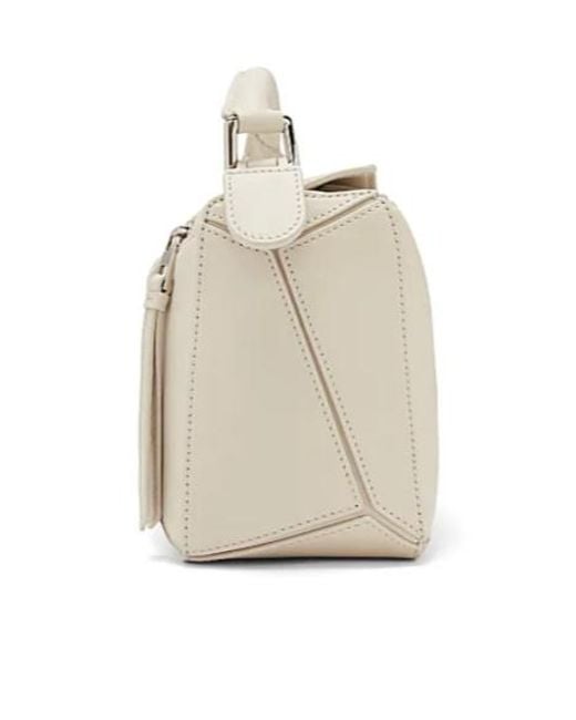 Loewe White Anagram Embossed Small Puzzle Bag